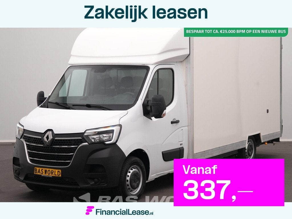 Renault Master 145PK Lowliner Bakwagen LED Navi Airco Cruise, 145 pk, Stof, Gebruikt, Euro 6