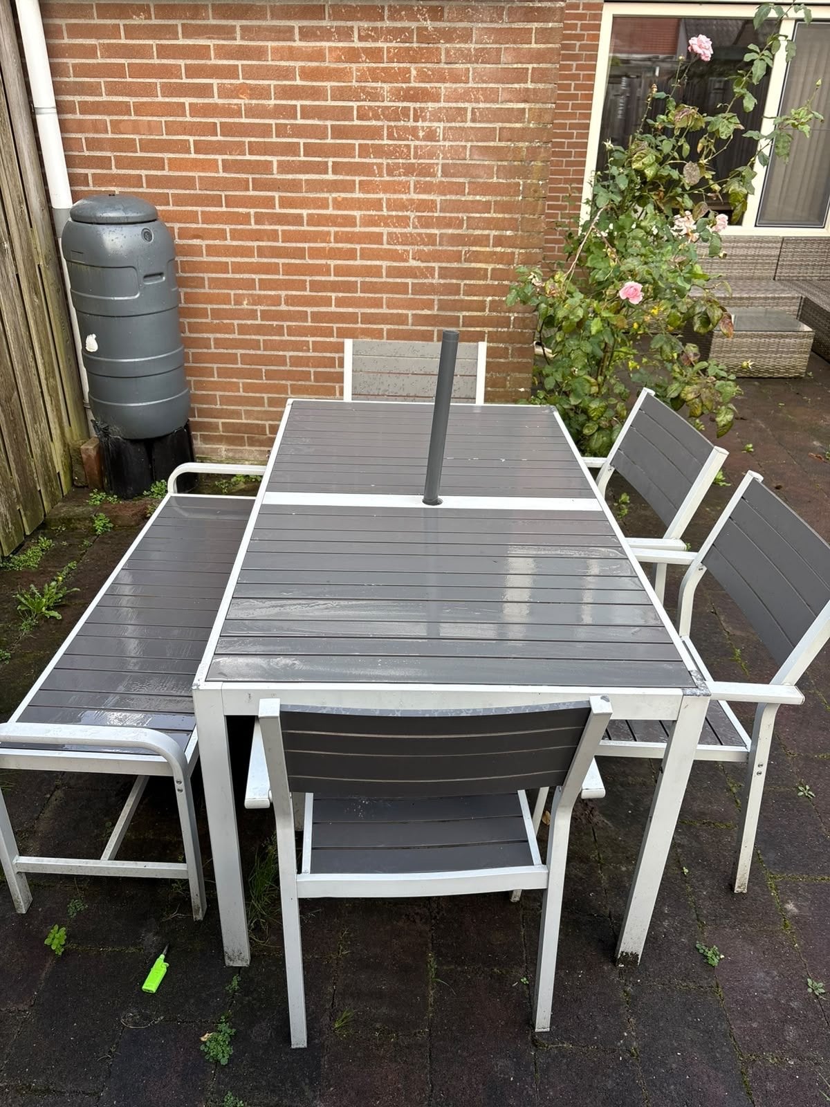 Buiten eettafel set voor 6 personen, Ophalen, Gebruikt, Eettafel, 6 zitplaatsen