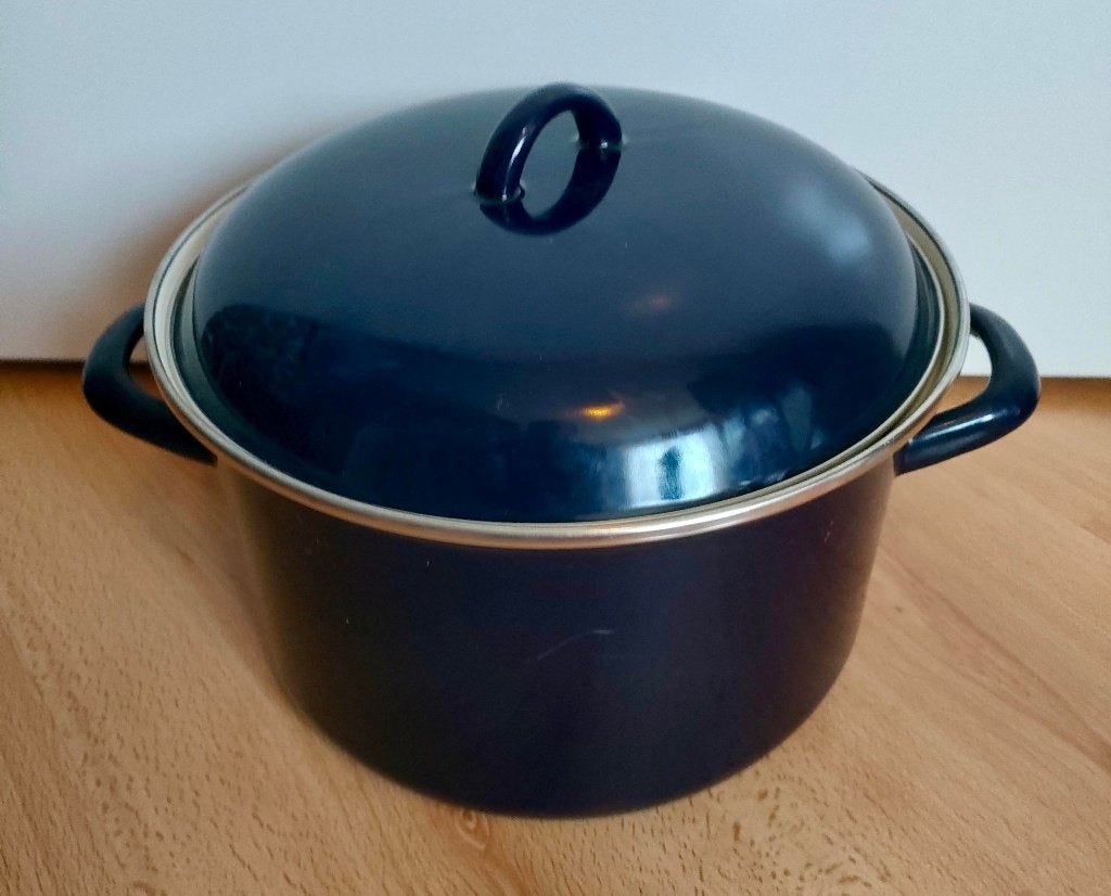 NIEUW: Donkerblauwe Soeppan - Ø 25 cm, 15 cm diep, Ophalen of Verzenden, Nieuw, Overige materialen, Kookpan