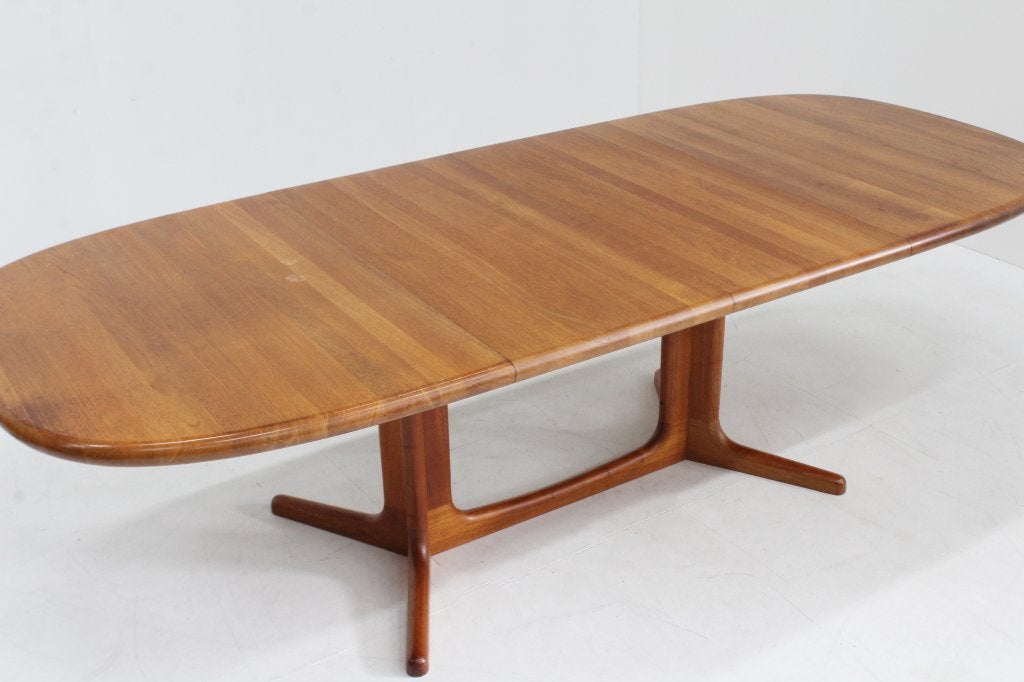 Vintage ovalen uitschuifbare eettafel tafel teak Glostrup, Gebruikt, 200 cm of meer, Vijf personen of meer, Ovaal