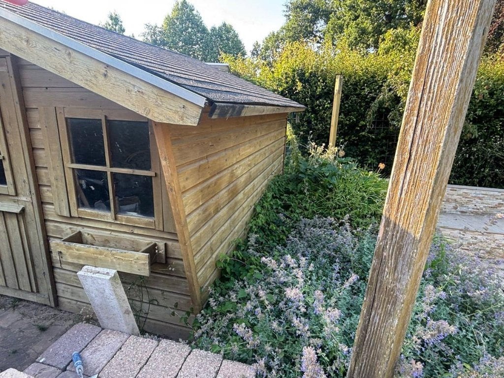 Houten TuinhuisSchuur met ramen en deur (zonder sleutels), Doe-het-zelf en Verbouw, Ophalen, Nieuw, Binnendeur, 200 tot 215 cm