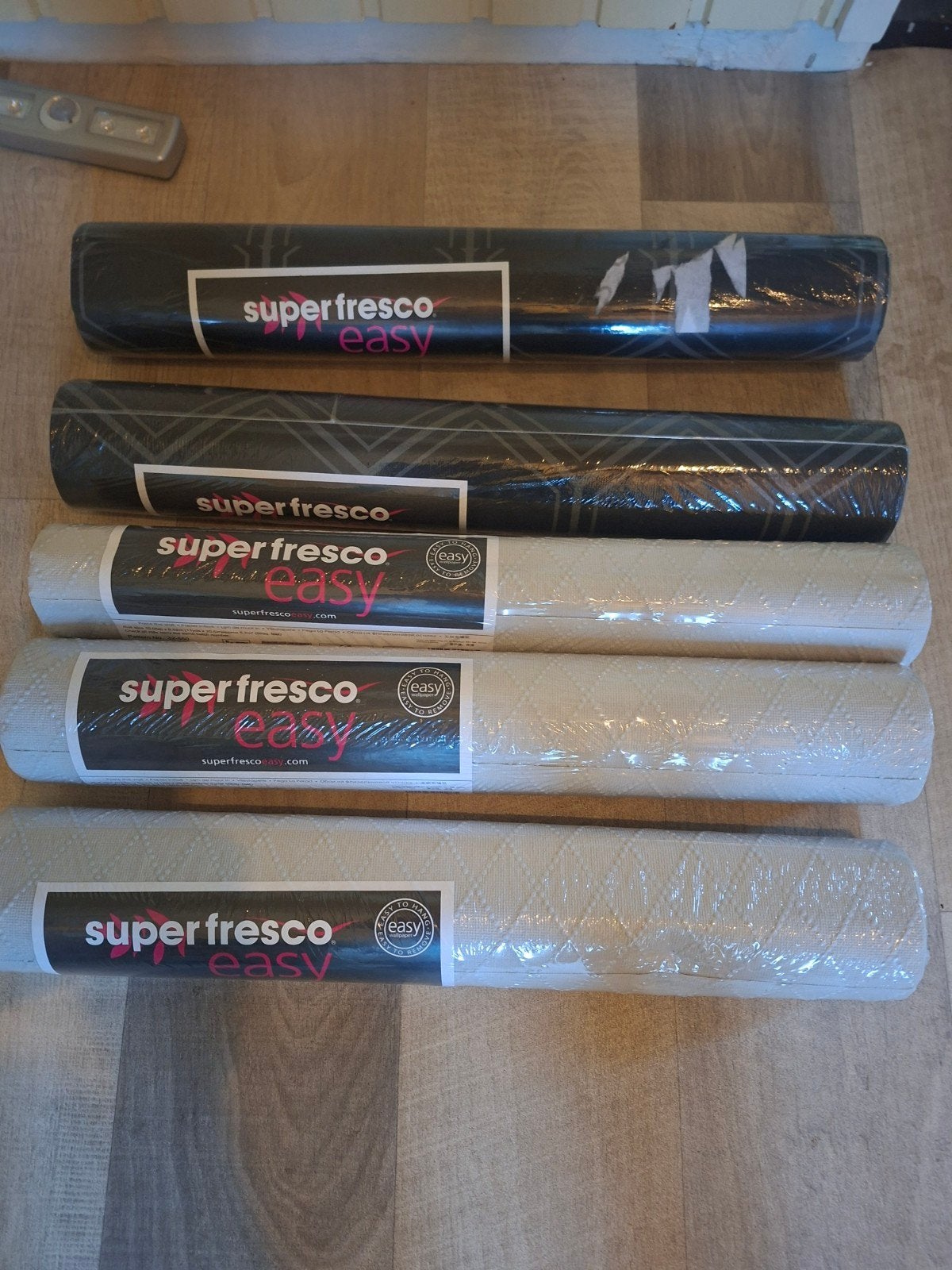 Superfresco Easy Behang - Grijs/Zwart en Crème/Wit, Ophalen, Zwart, Overige merken, Geometrisch
