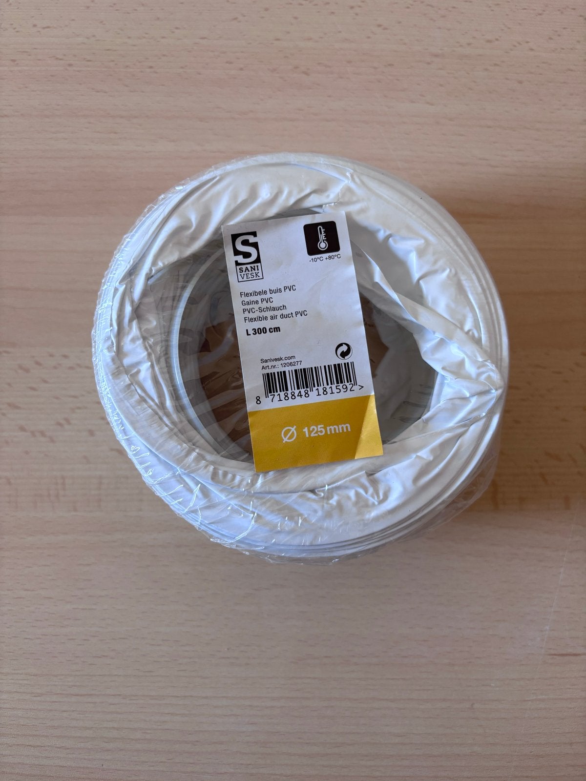 Sanivesk flexibele PVC buis - 3 meter, Ø 125 mm, Ophalen of Verzenden, Nieuw
