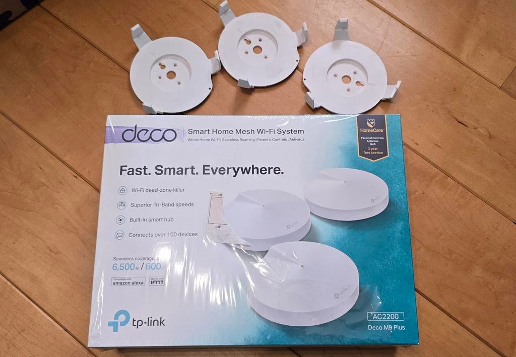 TP-Link Deco M9 Plus Mesh Wi-Fi Systeem (3-pack), Computers en Software, Routers en Modems, Zo goed als nieuw, Router, Ophalen of Verzenden