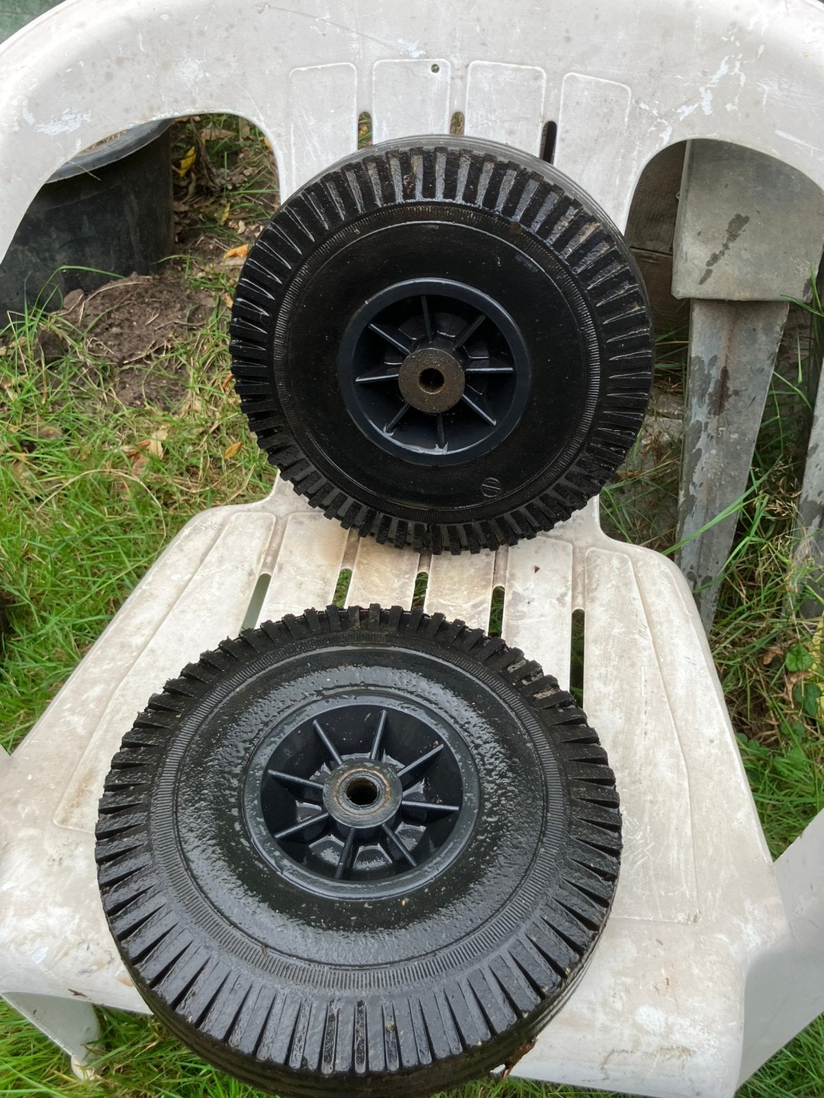 Rubberen massieve wielen, Tuin en Terras, Ophalen of Verzenden, Zo goed als nieuw