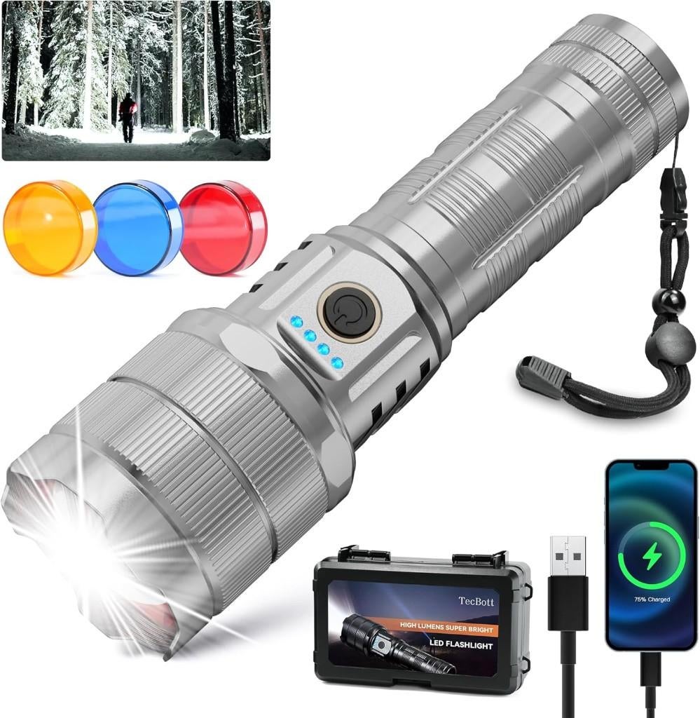 TecBott High Lumen zaklamp., Yldyx112@oulook.com, Nieuw, Ophalen of Verzenden, Accu