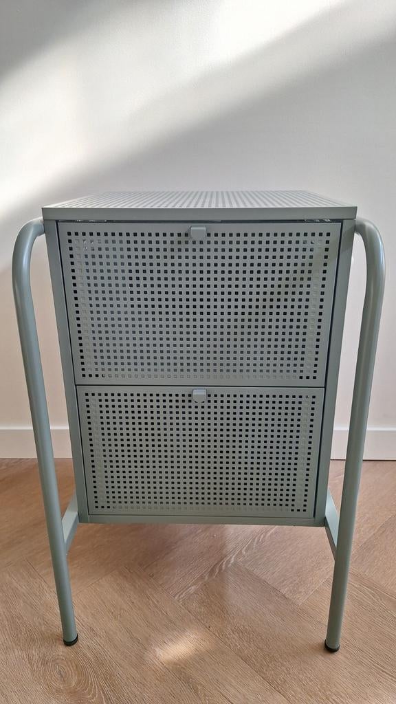 IKEA Ladekastje - Groen Metaal met 2 Laden, Huis en Inrichting, Kasten | Ladekasten, Ophalen, Minder dan 50 cm, Gebruikt, Modern, Industrieel