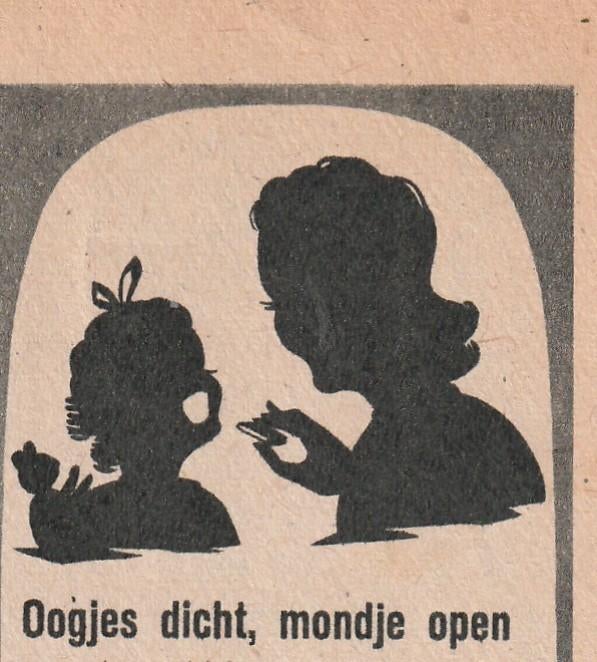 Retro reclame 1946 Van Dungen chocolade oogjes dicht, Verzamelen, Retro, Verzenden, Overige typen
