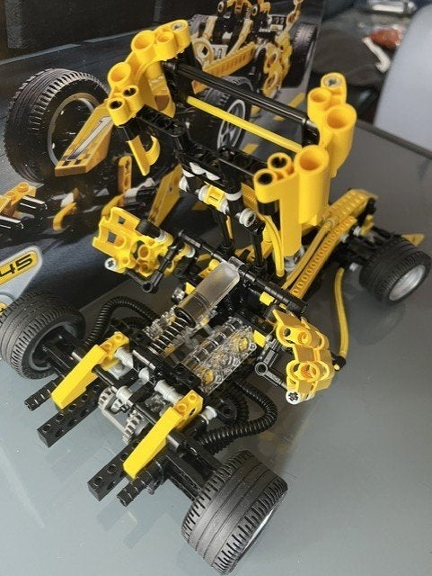 Lego technic 8445 Indy Storm zgan met doos en inlays > 100%, Lego, Ophalen of Verzenden, Zo goed als nieuw, Technic
