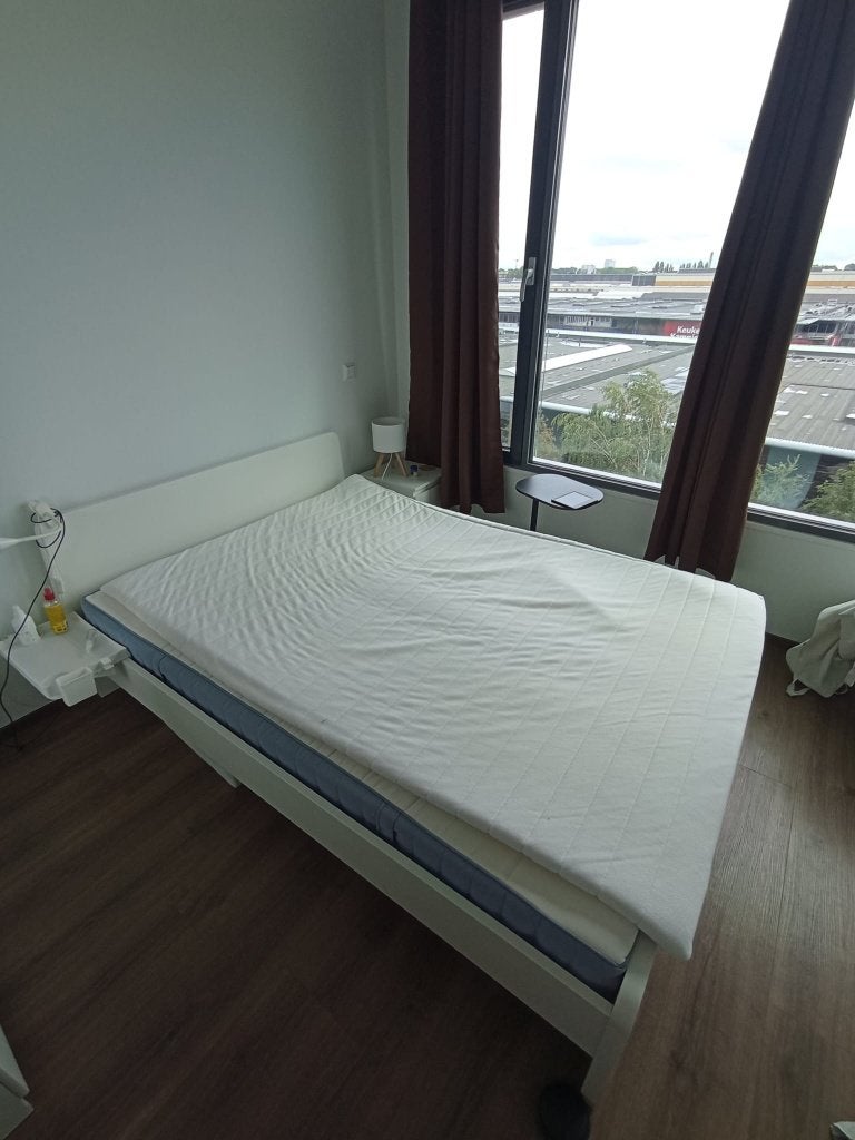 Bed 140x200 cm, Ophalen, Overige materialen, Gebruikt, Wit