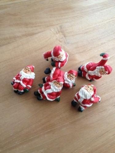 Beeldjes Kerstmannetjes, Ophalen of Verzenden, Gebruikt