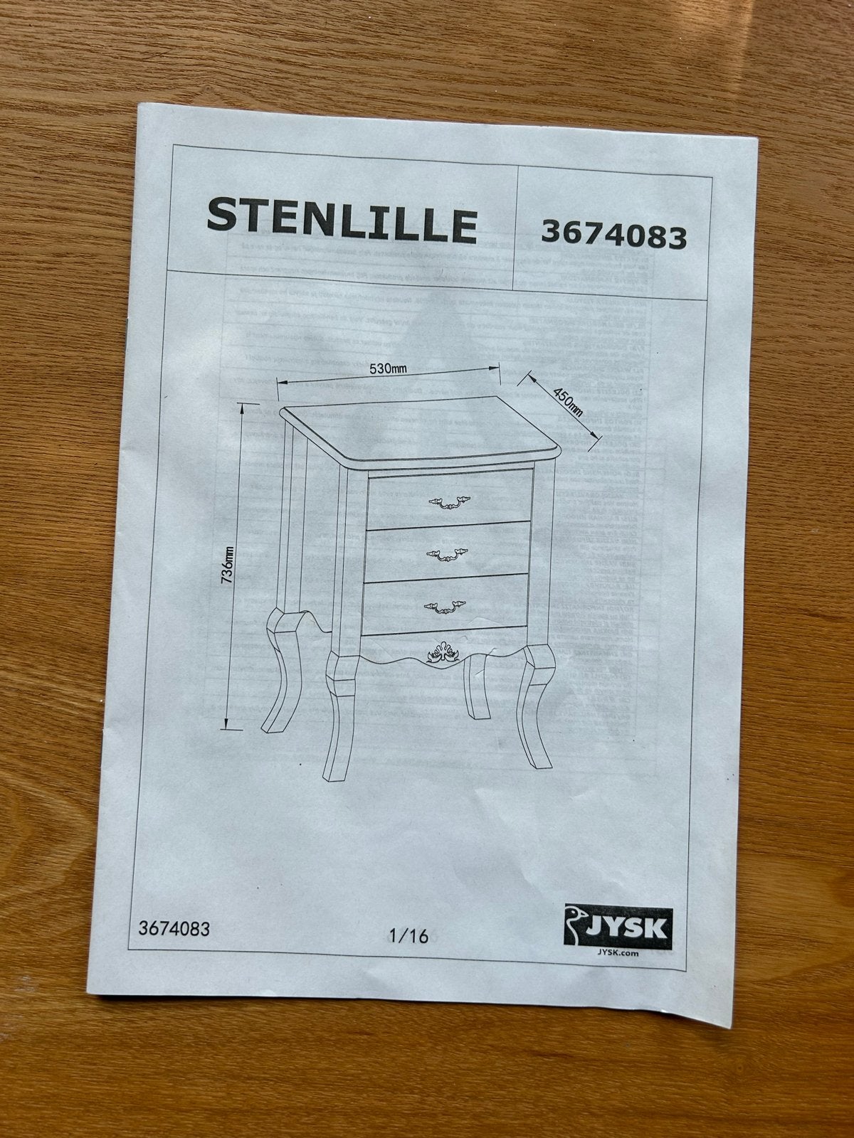Foto 4 van Twee stijlvolle JYSK Stenlille nachtkastjes met 3 lades