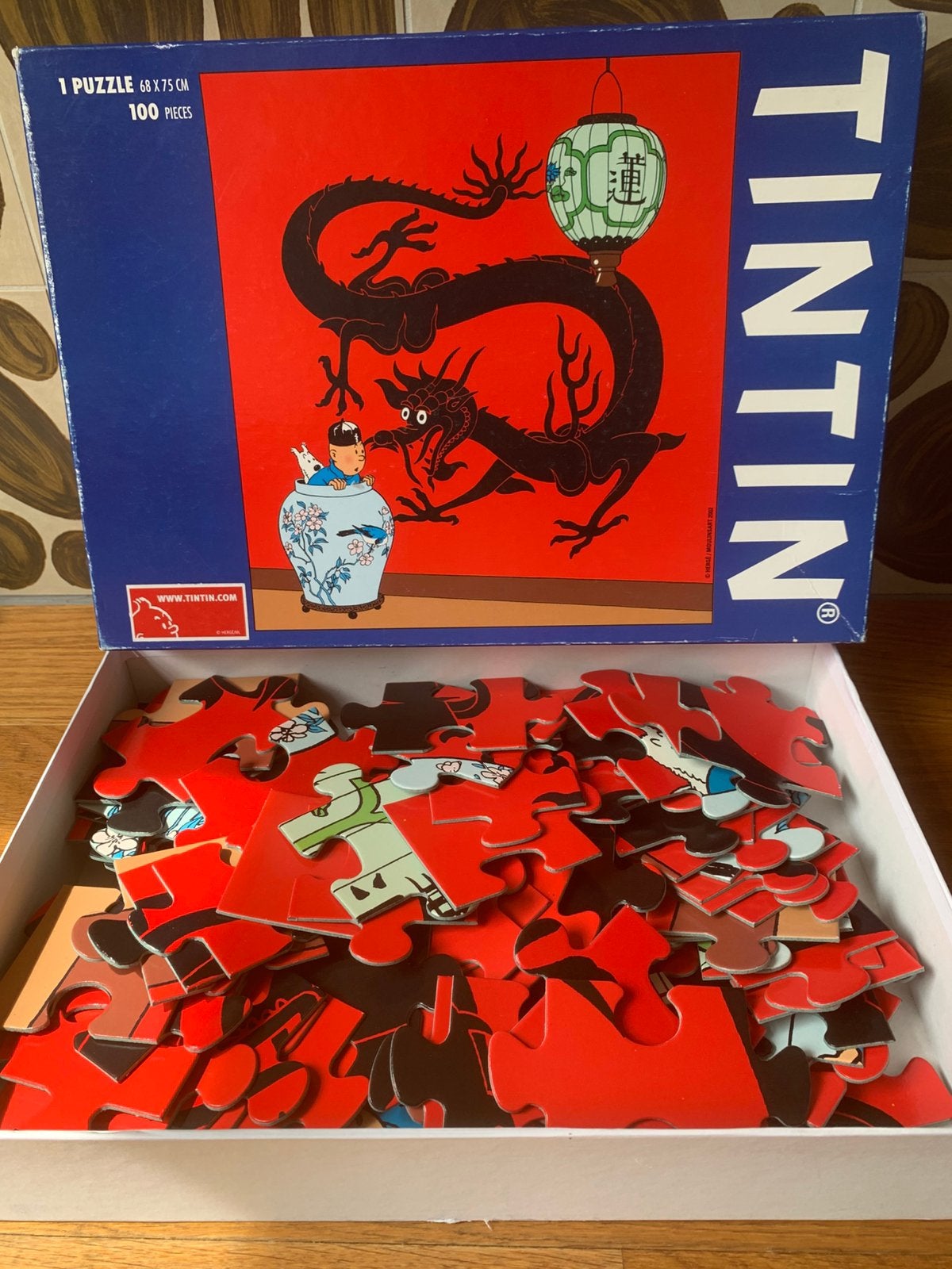 Vintage TINTIN The Blue Lotus 100 Piece Puzzle, Hobby en Vrije tijd, Gezelschapsspellen | Bordspellen, Ophalen of Verzenden, Gebruikt