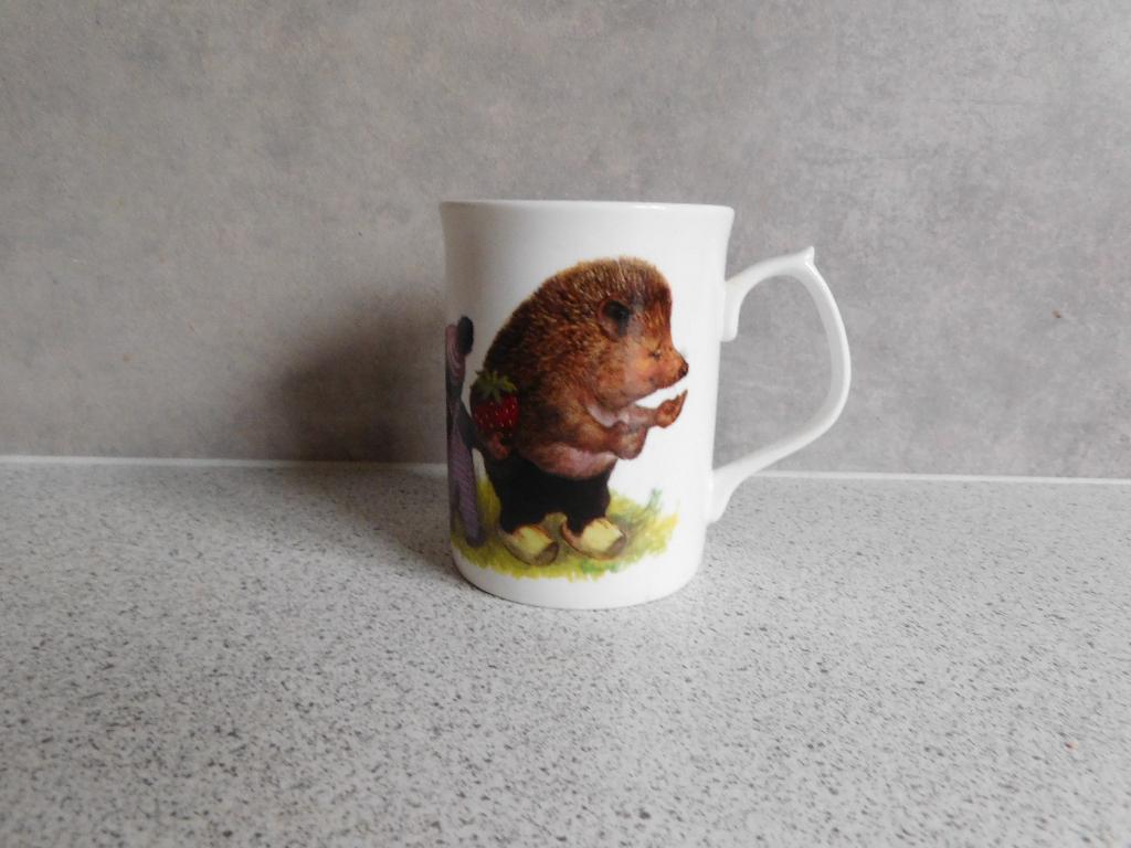 Mok Fine Bone China Egel David de Kabouter Rien Poortvliet, Ophalen of Verzenden, Zo goed als nieuw, Overige stijlen, Kop(pen) en/of Schotel(s)