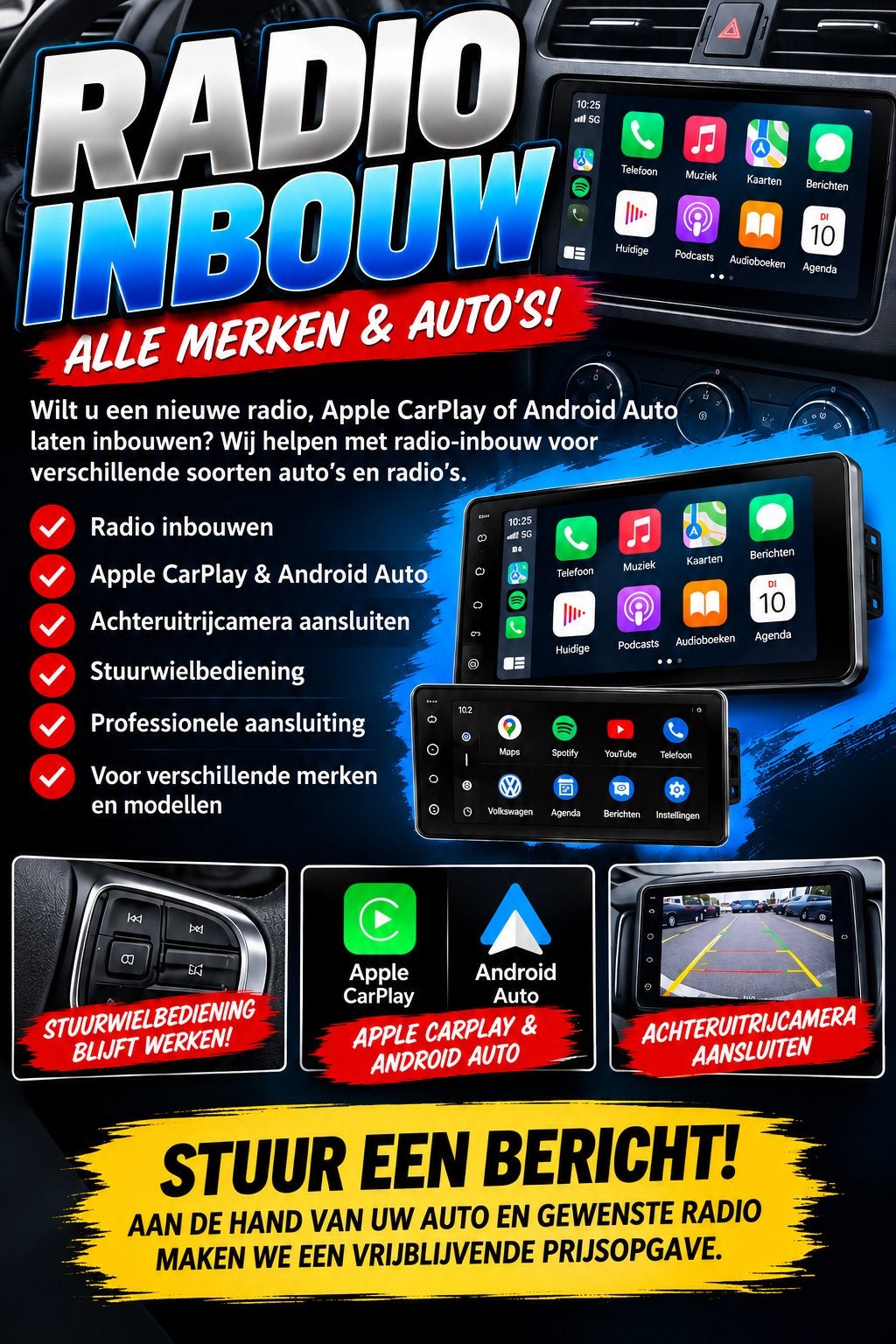 Radio Inbouw - Alle Merken & Auto's!, Ophalen, Nieuw