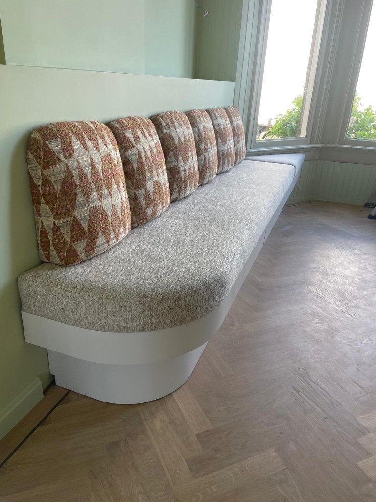 eetbank organische ronde bank voor aan de eettafel, Minder dan 75 cm, Nieuw, Rechte bank, Stof