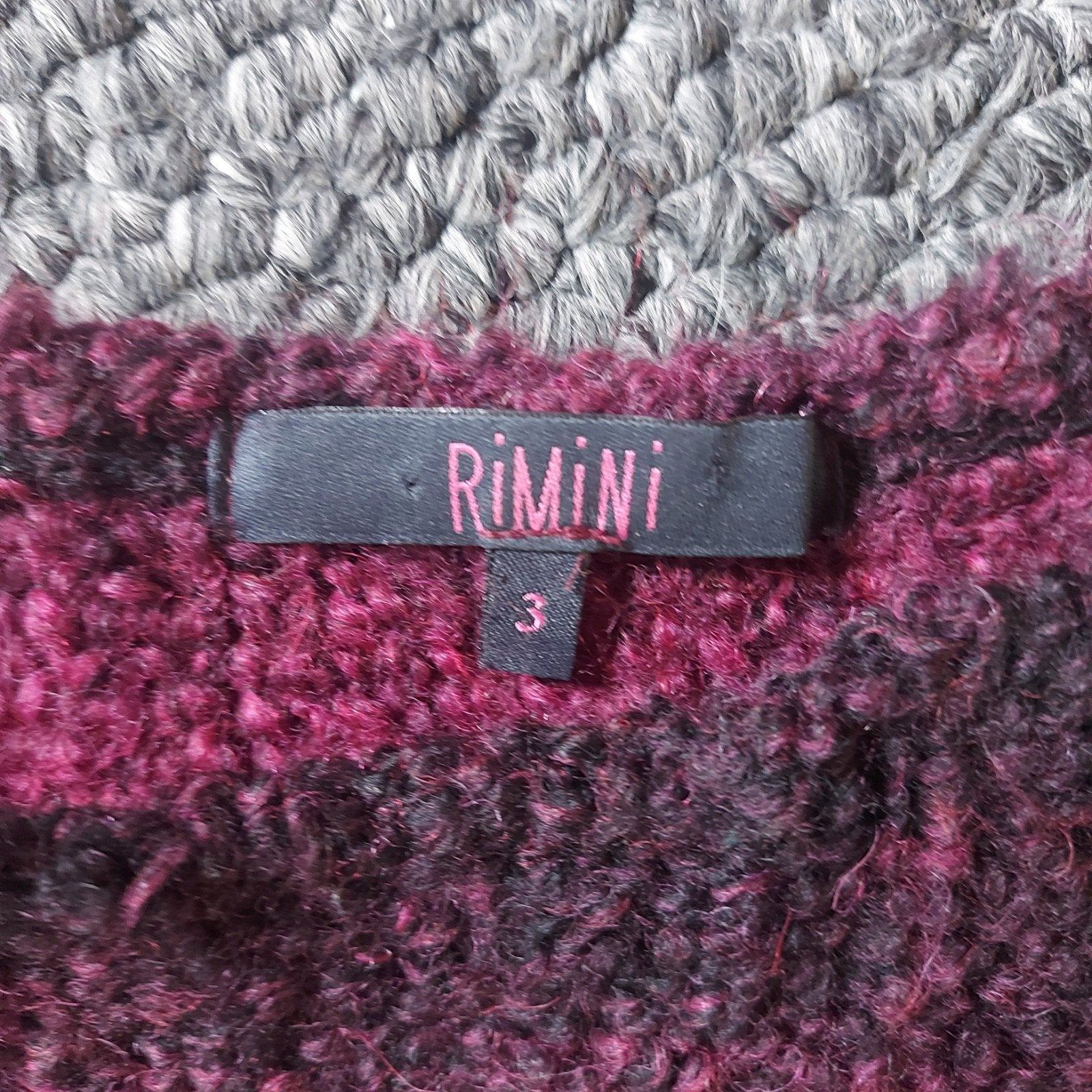 Rimini trui in twee tinten donkerrood maat 3, Rimini, Maat 46/48 (XL) of groter, Ophalen of Verzenden, Zo goed als nieuw