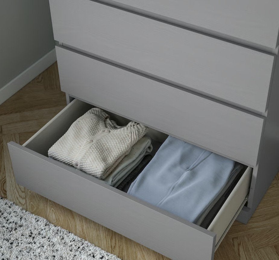 Ikea Malm ladekast 4 lades, grijs, 80x100 <NIEUW in doos>, Huis en Inrichting, Ophalen, 100 tot 150 cm, Nieuw, 50 tot 100 cm