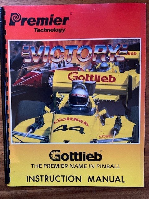 GOTTLIEB VICTORY INSTRUCTION MANUAL, Verzamelen, Elektronisch, Zo goed als nieuw, Flipperkast, Gottlieb