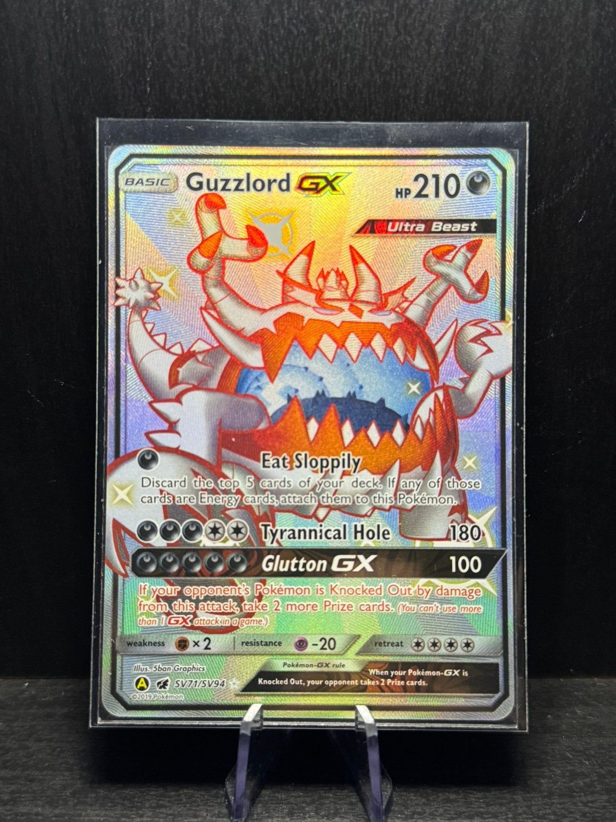 Guzzlord GX - Hidden Fates, Hobby en Vrije tijd, Verzamelkaartspellen | Pokémon, Verzenden, Nieuw, Losse kaart, Foil