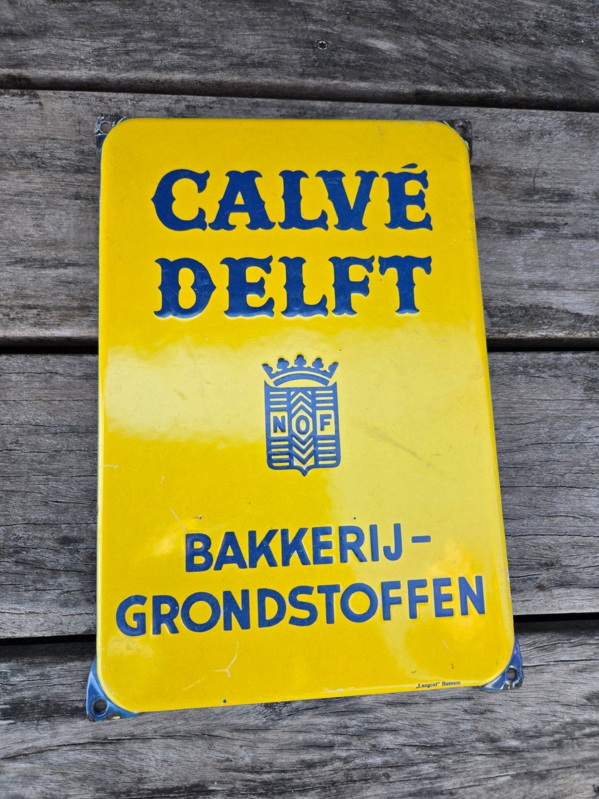 Calvé Delft Emaille Reclamebord, Ophalen of Verzenden