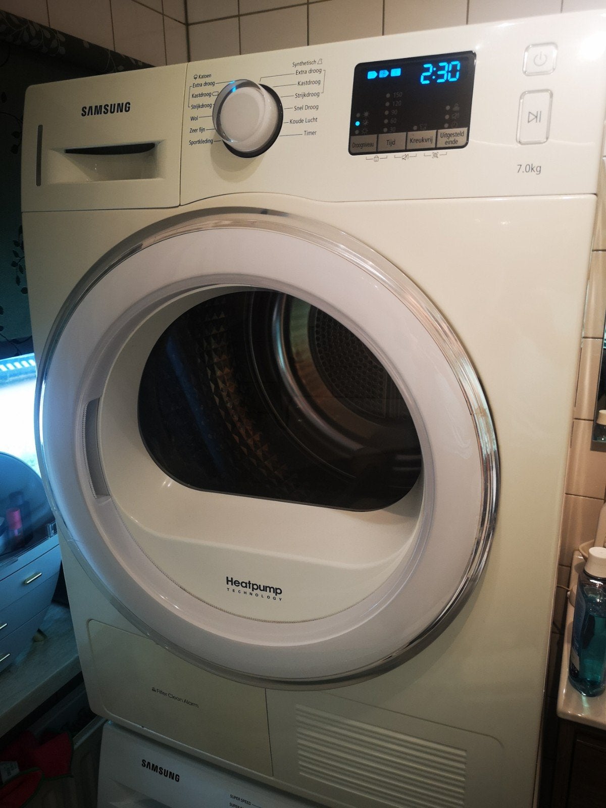 Droger Samsung, Ophalen, 6 tot 8 kg, Gebruikt, 85 tot 90 cm