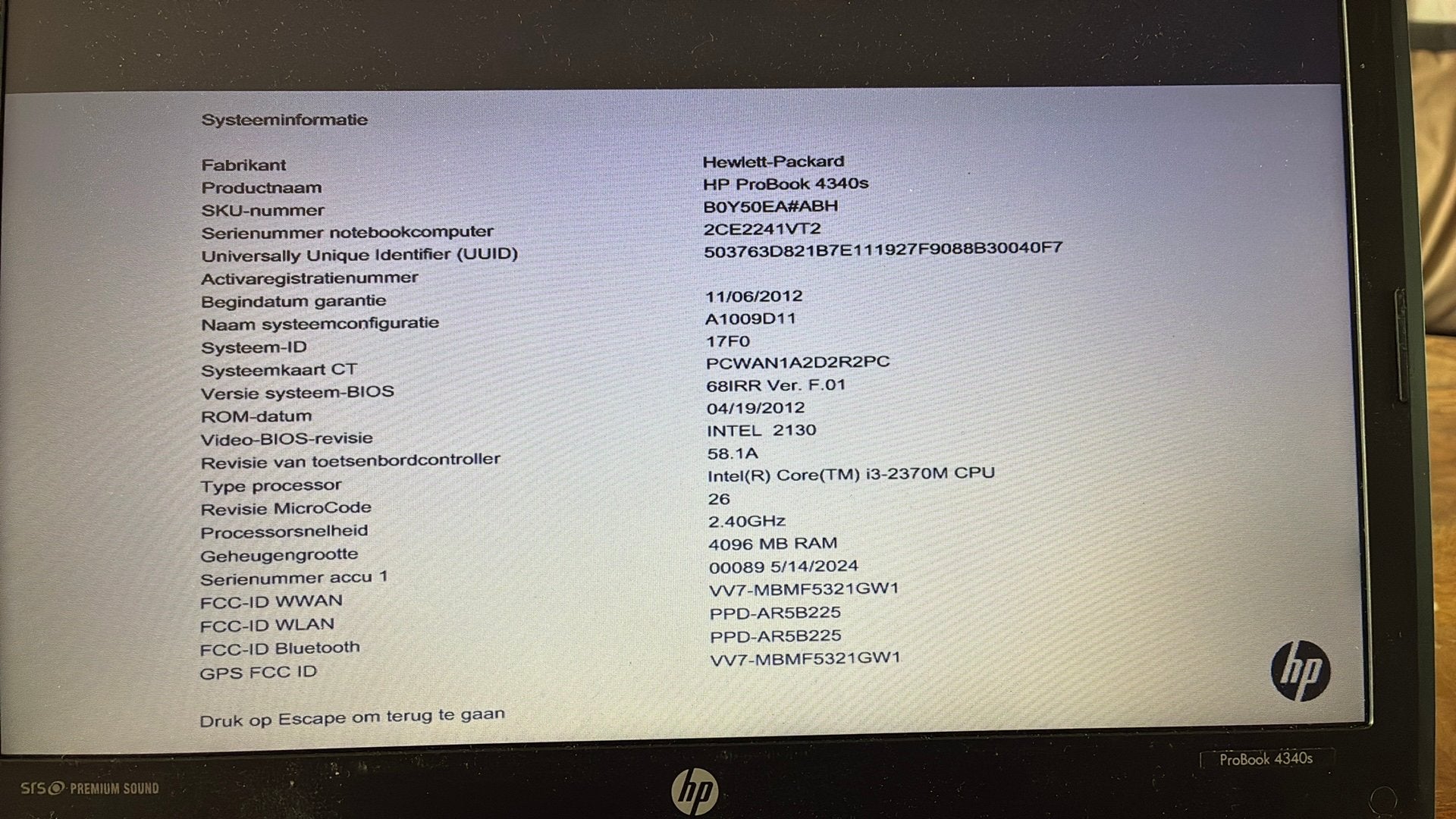 Hp Probook 4340s, Computers en Software, Ophalen, Gebruikt, 2 tot 3 Ghz, Qwerty