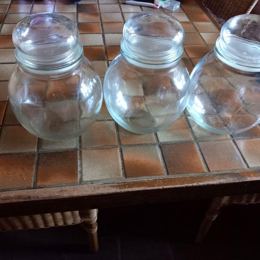 Glazen voorraadpot/ snoeppot - afm: 22 x 55, Ophalen of Verzenden, Zo goed als nieuw