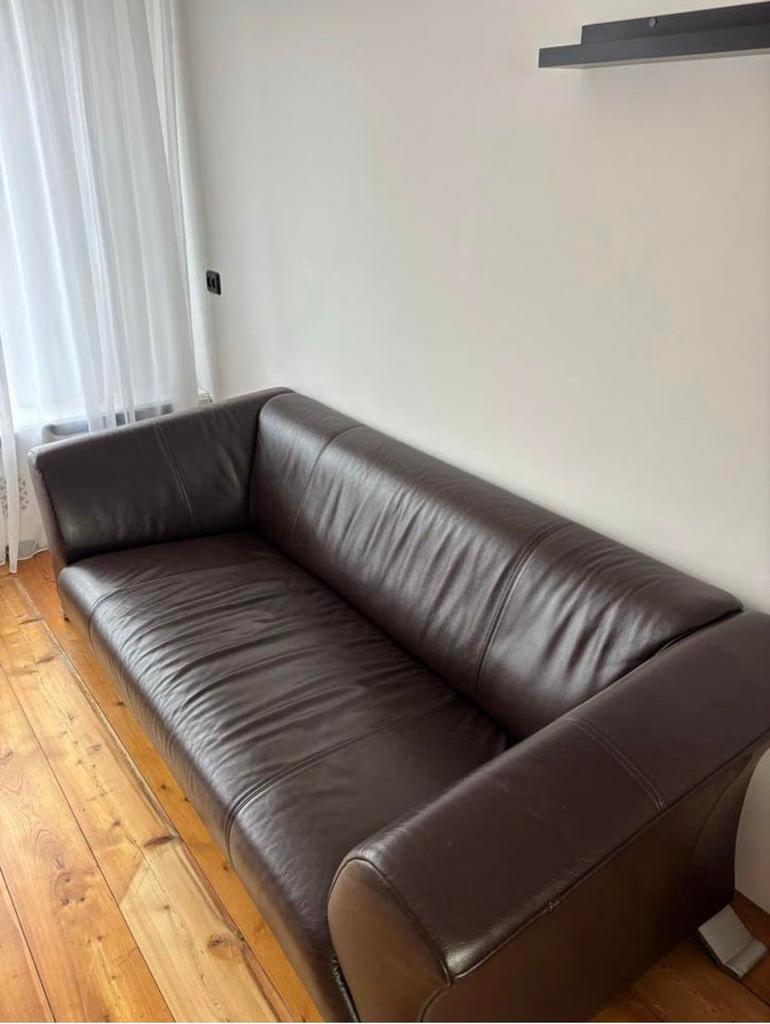 Lederen designer bank Rolf Benz, 100 tot 125 cm, Driepersoons, Leer, Ophalen of Verzenden