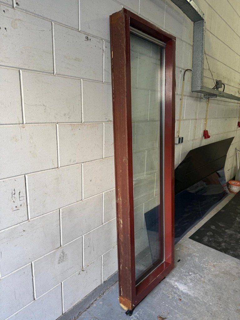 Houten raamkozijn 80x240 cm met HR++ isolatieglas – gebruikt, Doe-het-zelf en Verbouw, Gebruikt, Raamkozijn, Inclusief glas, 225 cm of meer