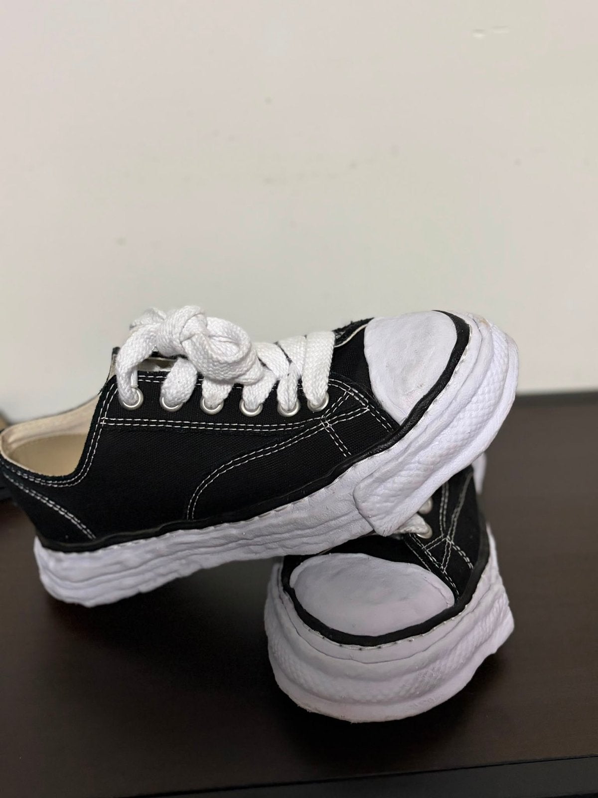Maison Mihara Yasuhiro Peterson Low Canvas Sneakers, Ophalen of Verzenden, Zo goed als nieuw, Zwart, Sneakers of Gympen