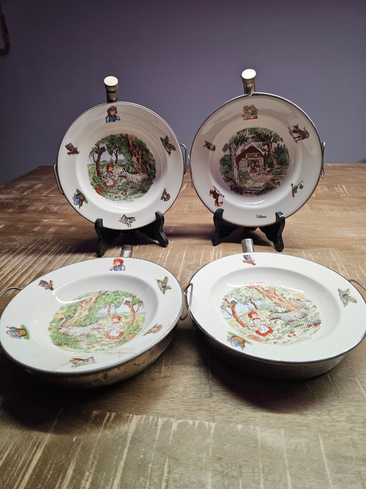 Vintage kinderborden(warmhoud) Roodkapje, Ophalen