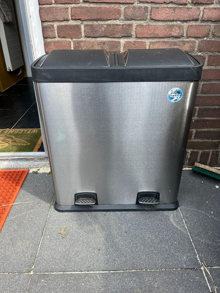 Dubbele prullenbak, 40 liter of meer, Ophalen, Zo goed als nieuw, Minder dan 50 cm