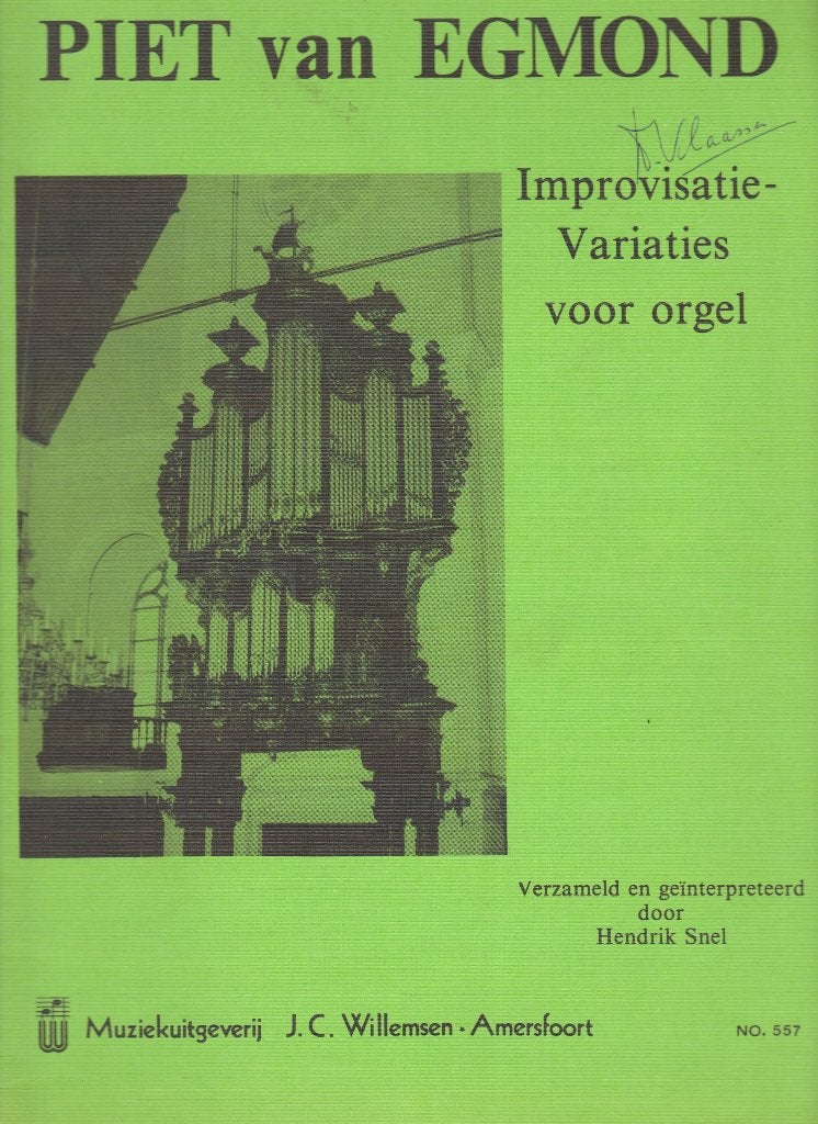PIET van EGMOND - Improvisatie-Variaties voor orgel, Orgel, Gebruikt, Ophalen of Verzenden, Religie en Gospel