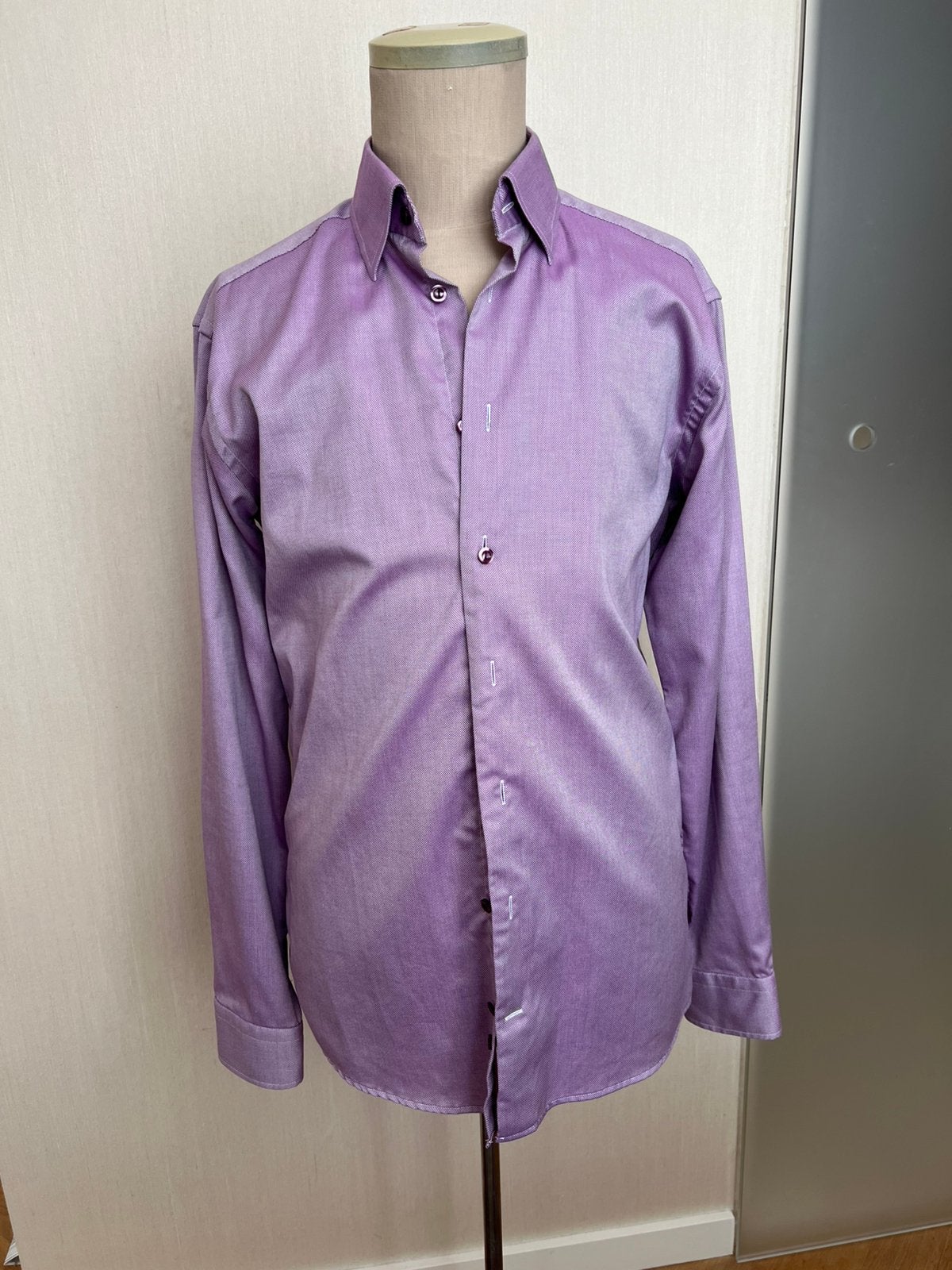 Eton hemd large, Verzenden, Zo goed als nieuw, Paars, Halswijdte 41/42 (L)