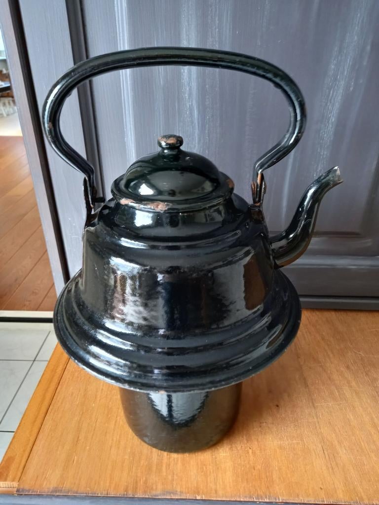 Oud zwart emaille ketel, Antiek en Kunst, Antiek | Emaille, Ophalen of Verzenden