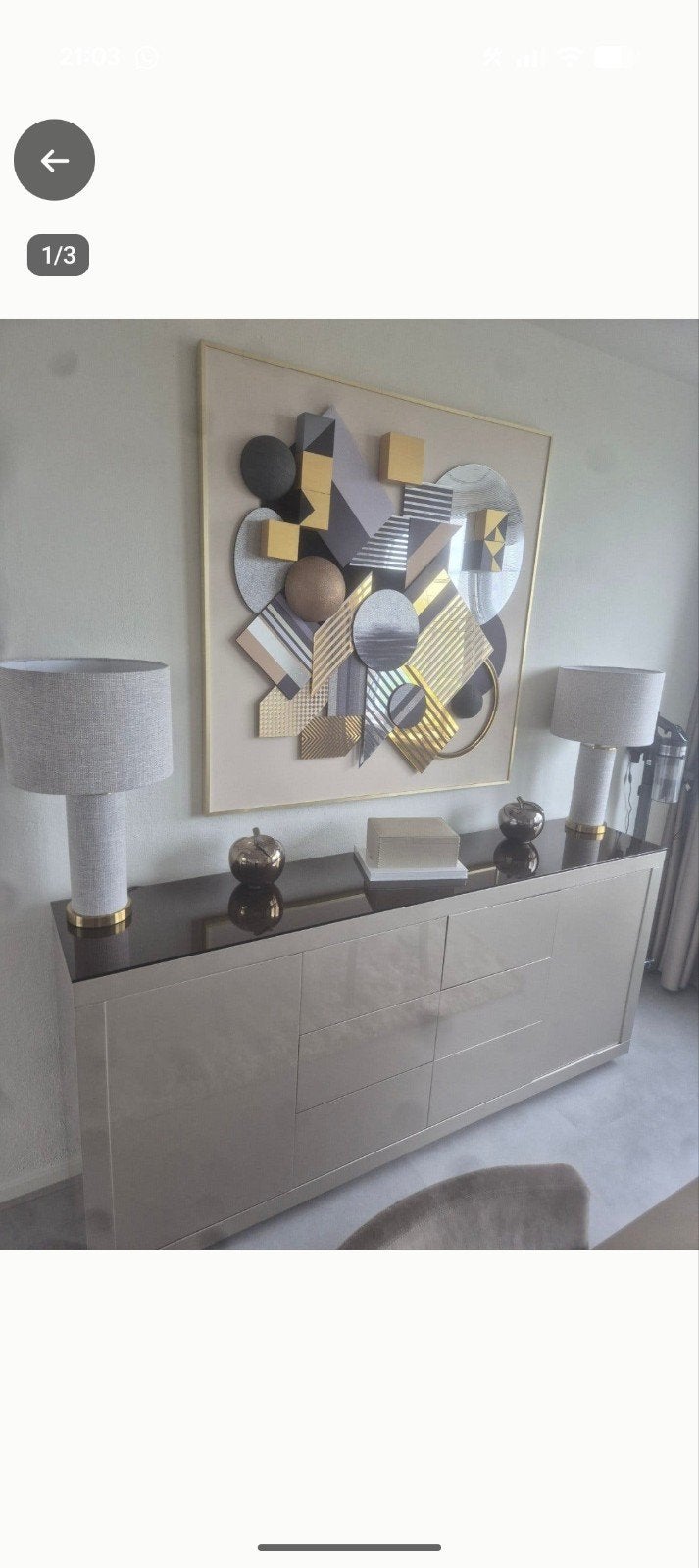 dressoir champagne kleur, Ophalen of Verzenden, Zo goed als nieuw, 25 tot 50 cm, 200 cm of meer
