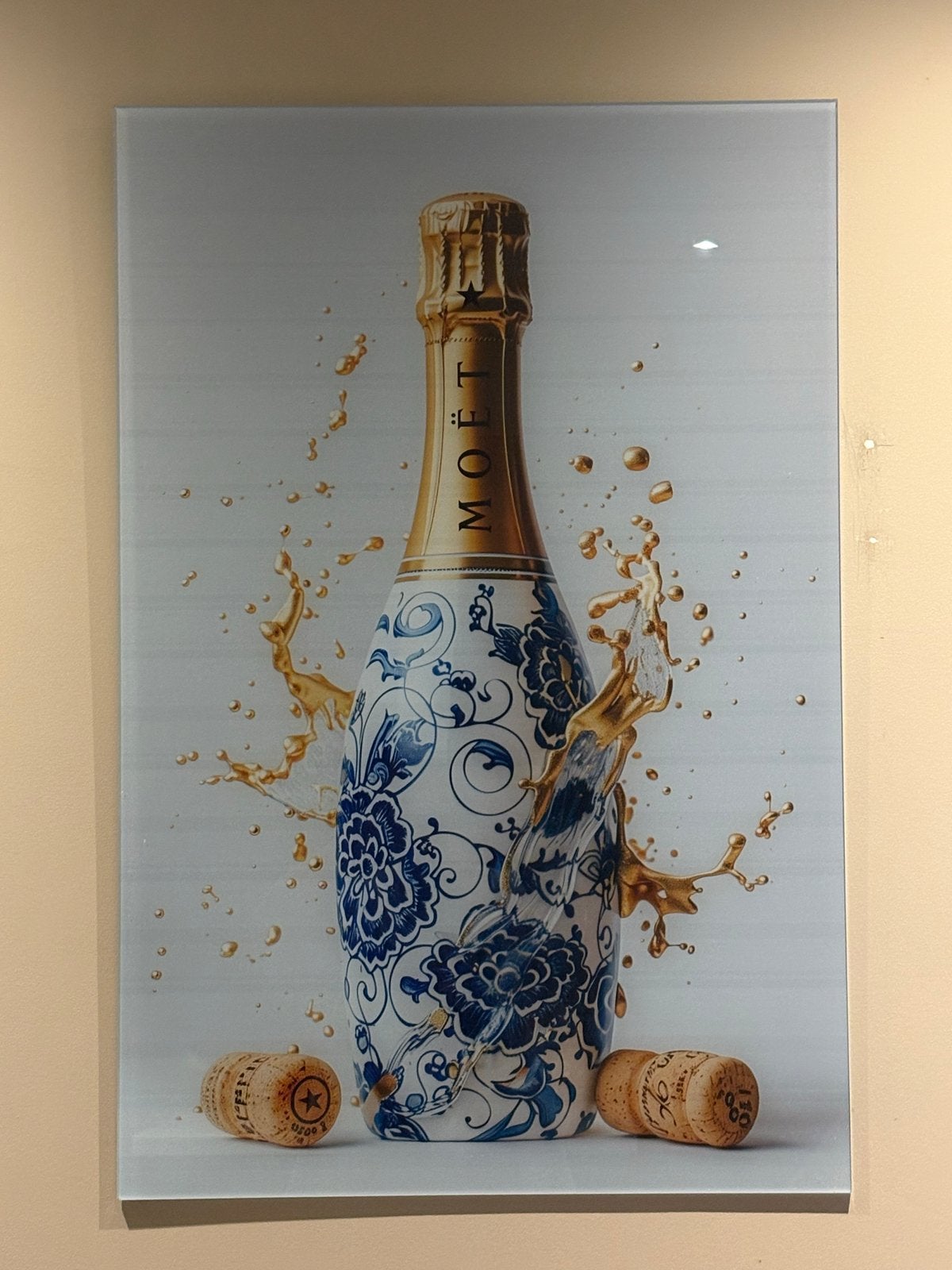 Nieuw Groot Plexiglas Schilderij Moët Champagne 60x90cm, Ophalen, Nieuw, Schilderij, 75 – 100
