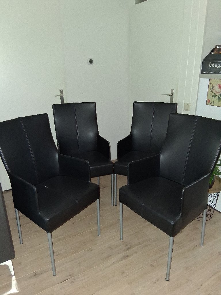 Eetkamerstoelen, Huis en Inrichting, Ophalen, Overige materialen, Gebruikt, Zwart