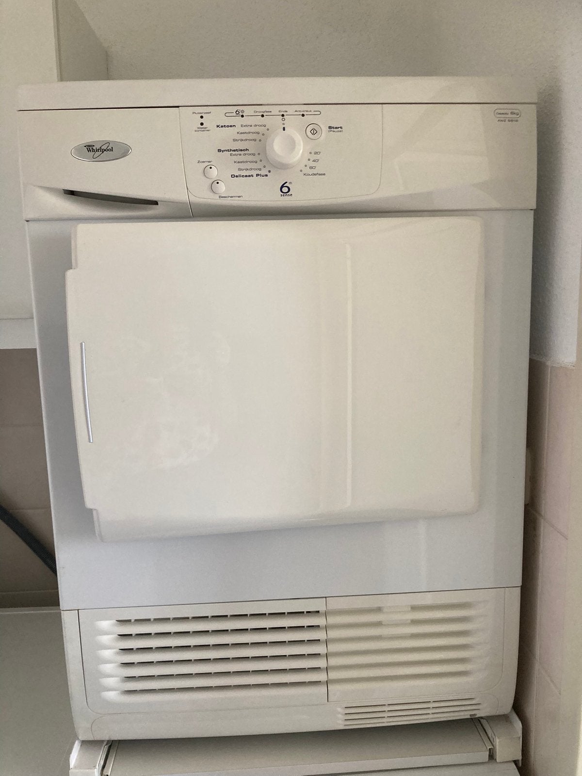 Condens droger Whirlpool, Witgoed en Apparatuur, Ophalen, 6 tot 8 kg, Gebruikt, 85 tot 90 cm