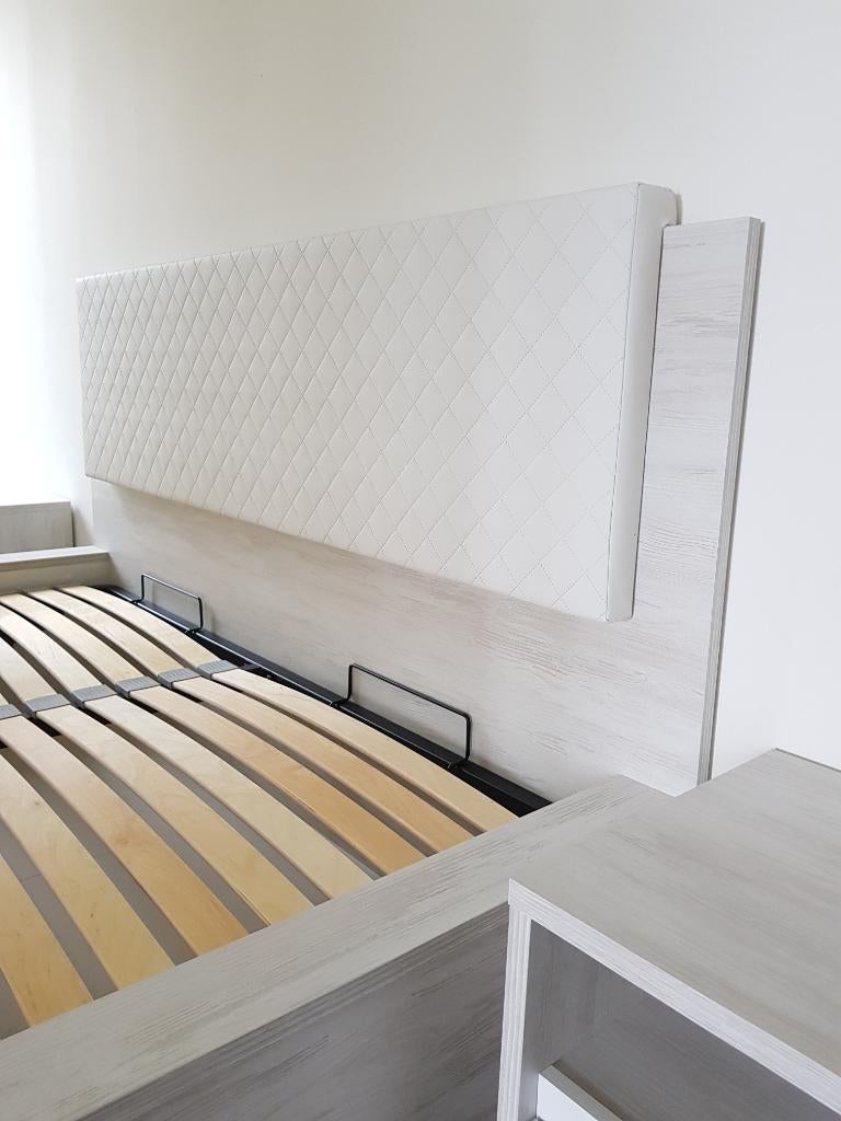 VOORRAAD Tweepersoonsbed 160x200 cm met opbergruimte NIEUW, Overige materialen, Wit, Ophalen of Verzenden, 200 cm