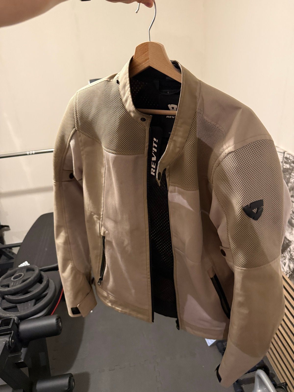 Rev'it! Motorjas Textiel - Beige, Maat L, Motoren, Kleding | Motorkleding, Ophalen of Verzenden, Tweedehands, Dames, Jas | textiel