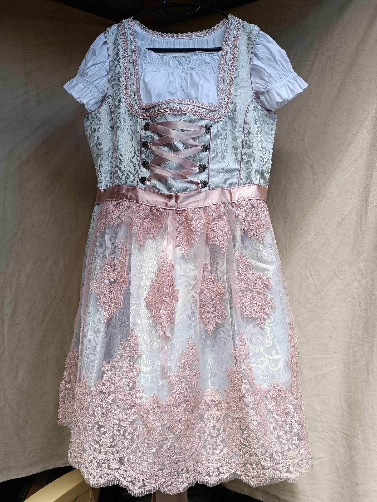 Dirndl Oktoberfest Damast Jurk mt 48, Ophalen of Verzenden, Zo goed als nieuw