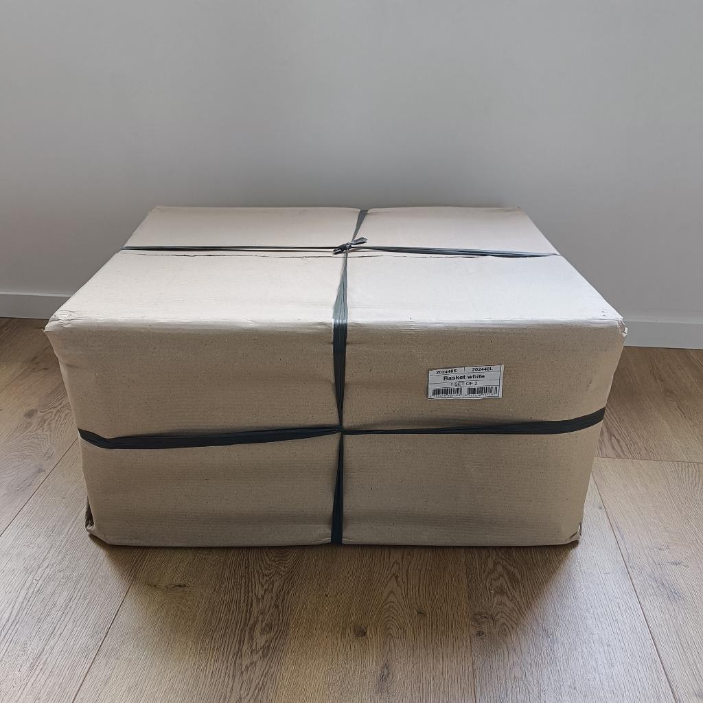 Riverdale Manden 2st | Wit | 75cm & 65cm, Mand, Nieuw, Ophalen of Verzenden, Rechthoekig