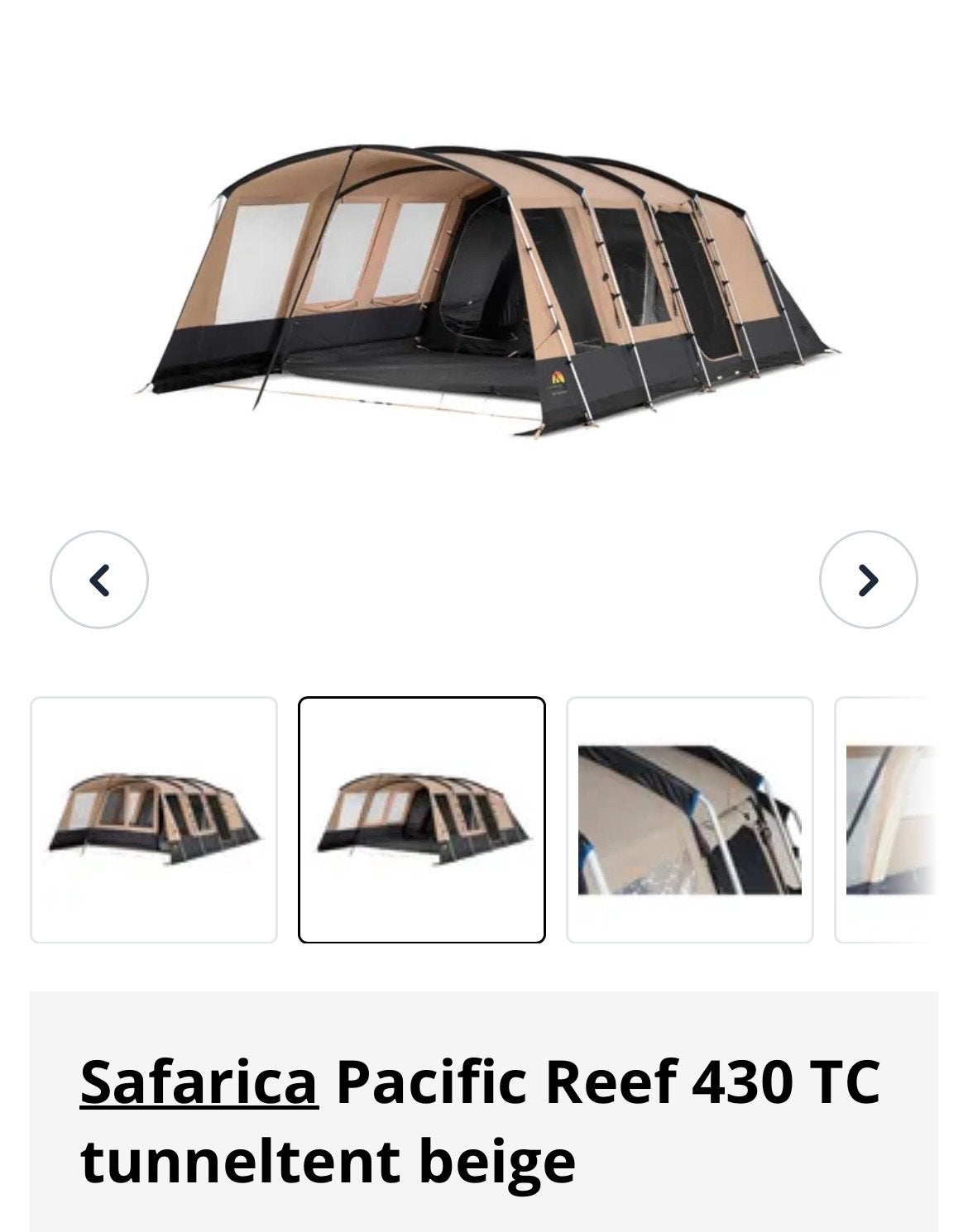 Safarica Pacific Reef 430 TC tunneltent beige, Ophalen, Gebruikt, Tot en met 6