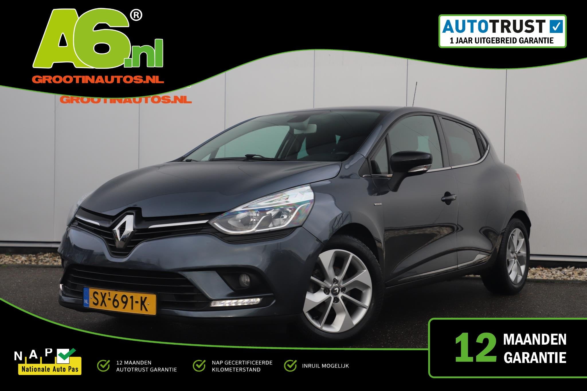 Renault Clio 0.9 TCe Intens Navigatie DAB+ Clima Cruise PDC, Voorwielaandrijving, 898 cc, Stof, Gebruikt