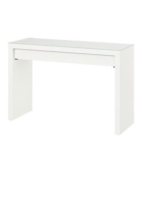 Malm toilettafel 120x41 met glasplaat, Ophalen, Zo goed als nieuw, Minder dan 100 cm