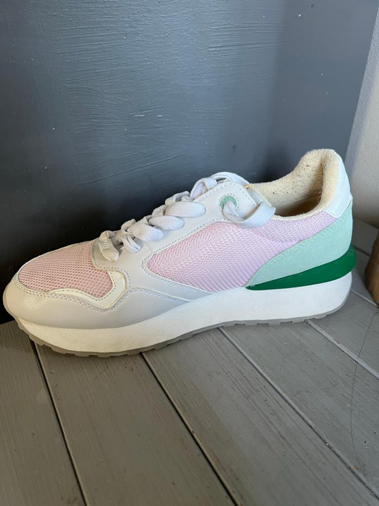 Mexx Juju Sneakers - Roze, Groen en Wit maat 41, Ophalen of Verzenden, Zo goed als nieuw, Roze, Sneakers of Gympen