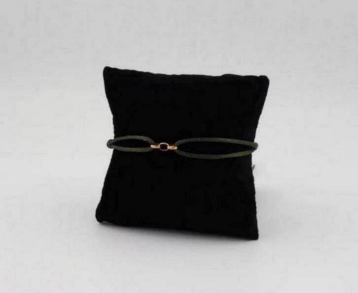 Armband satijnkoord met kleine schakel zwart/goud 1 maat, Ophalen of Verzenden, Nieuw, Zwart, Goud