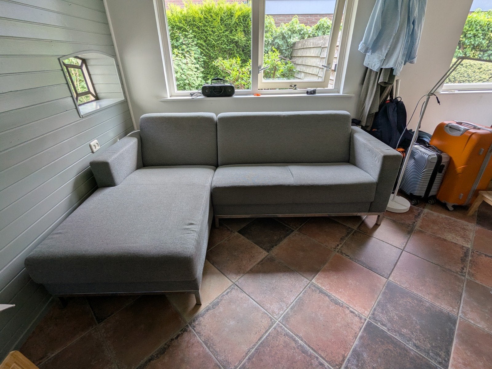 Hoekbank met chaise longue - Montel, Ophalen, 250 tot 300 cm, Gebruikt, 125 tot 150 cm